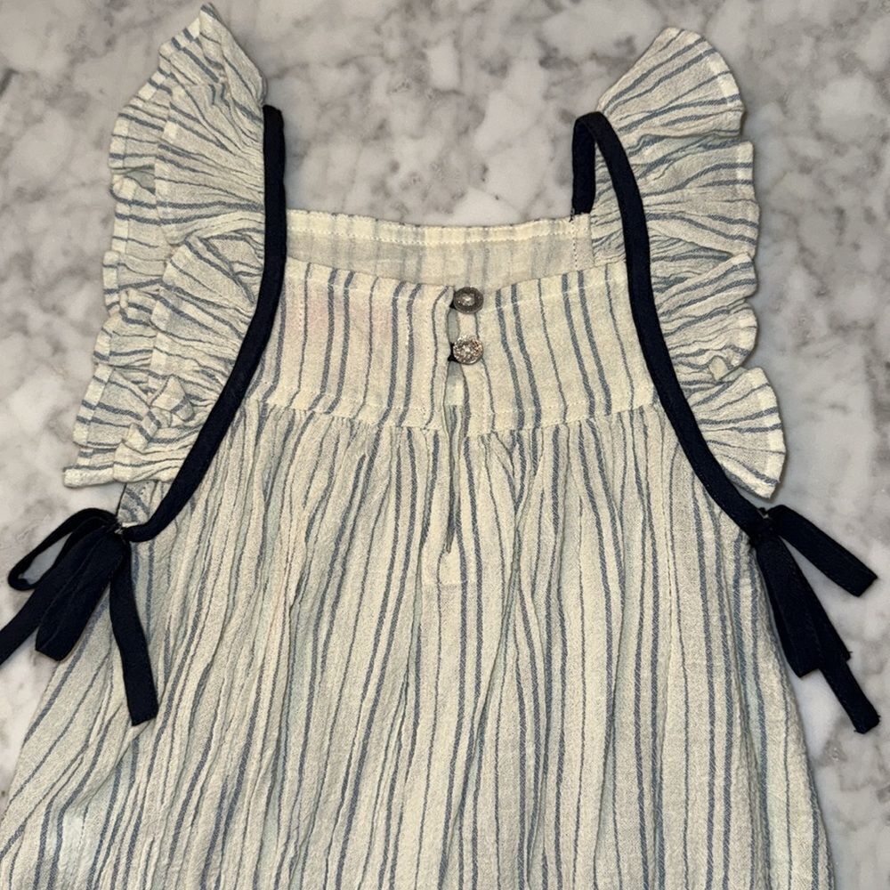 NWT Pink Chicken Striped Bubble Romper - Picture 5 of 7